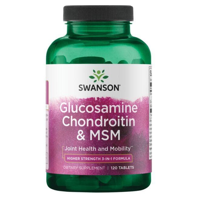 Glucosamine, Chondroitin & MSM Highest Strength 3-in-1 Formula 500/400/200 - 120 TABS - Swanson | WestPharmacy.nl