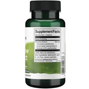 Feverfew Extract - Smegenų kraujotakai - 500 mg - N60 - Swanson - Vaistine1.lt