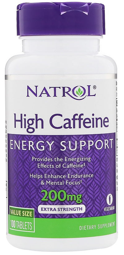 High Caffeine, 200mg - 100 tabs - Natrol - Vaistine1.lt - WestPharmacy.eu