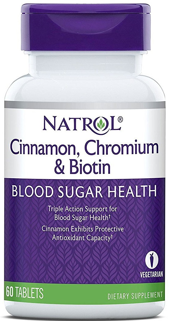 Cinnamon, Chromium & Biotin - 60 tabs - Natrol - Vaistine1.lt - WestPharmacy.eu