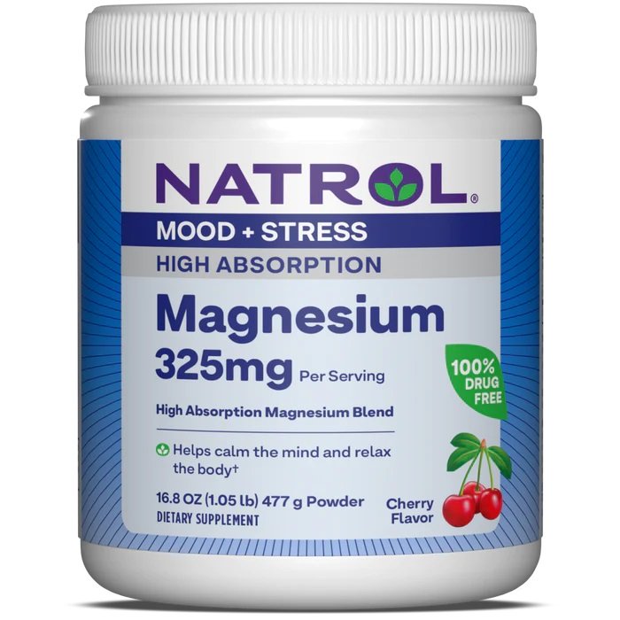 High Absorption Magnesium, 325mg (Cherry) - 477g - Natrol - Vaistine1.lt - WestPharmacy.eu