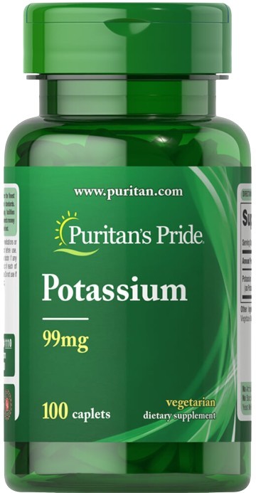 Potassium, 99mg - 100 caplets - Puritan's Pride - Vaistine1.lt - WestPharmacy.eu
