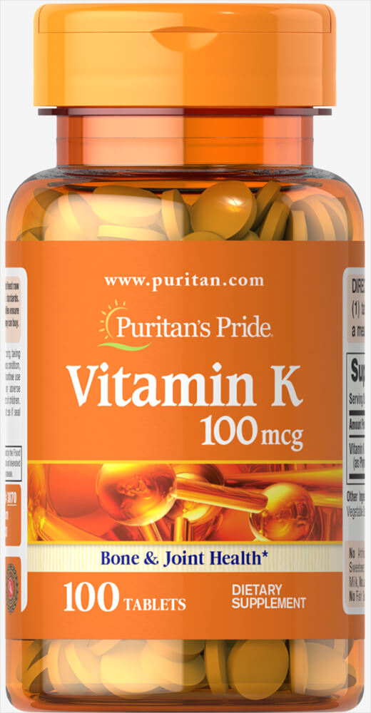 Vitamin K, 100mcg - 100 tabs - Puritan's Pride - Vaistine1.lt - WestPharmacy.eu