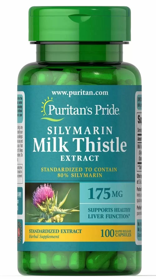 Silymarin Milk Thistle Extract, 175mg - 100 caps - Puritan's Pride - Vaistine1.lt - WestPharmacy.eu