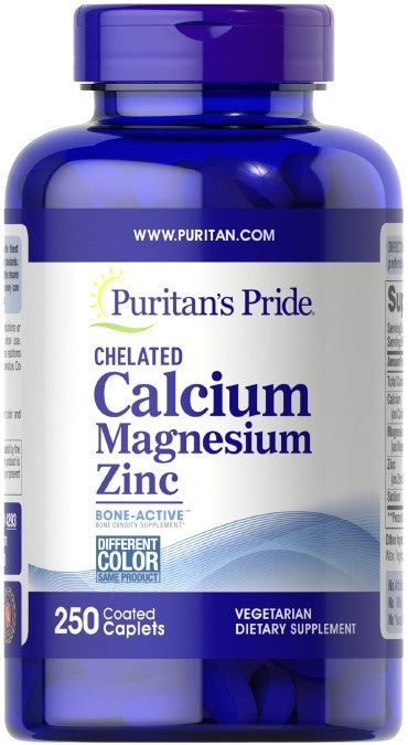 Calcium Magnesium Zinc - 250 caplets - Puritan's Pride - Vaistine1.lt - WestPharmacy.eu