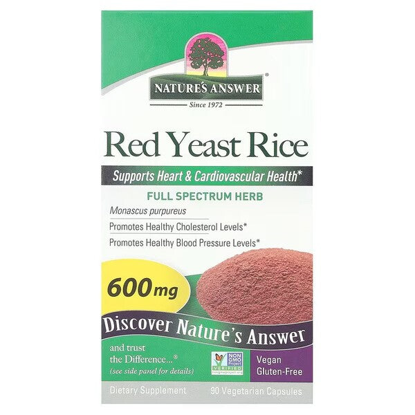 Red Yeast Rice, 600mg - 90 vcaps - Nature's Answer - Vaistine1.lt - WestPharmacy.eu