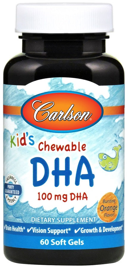 Kid's Chewable DHA, 100mg Orange - 60 softgels - Carlson Labs - Vaistine1.lt - WestPharmacy.eu