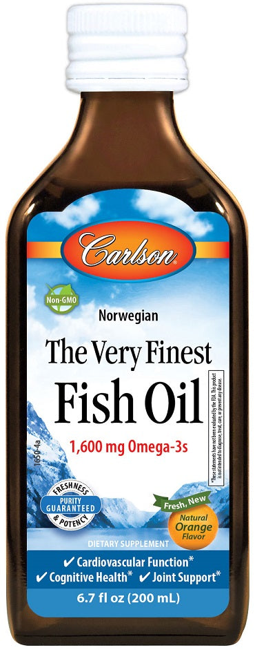 The Very Finest Fish Oil, Natural Orange - 200 ml. - Carlson Labs - Vaistine1.lt - WestPharmacy.eu