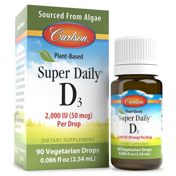 Plant-Based Super Daily D3, 2000 IU - 2.54 ml. - Carlson Labs - Vaistine1.lt - WestPharmacy.eu