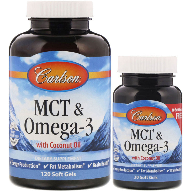 MCT & Omega-3 - 120 + 30 softgels - Carlson Labs - Vaistine1.lt - WestPharmacy.eu