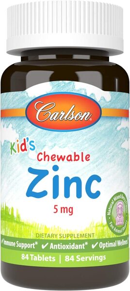 Kid's Chewable Zinc, Natural Mixed Berry - 84 tablets - Carlson Labs - Vaistine1.lt - WestPharmacy.eu