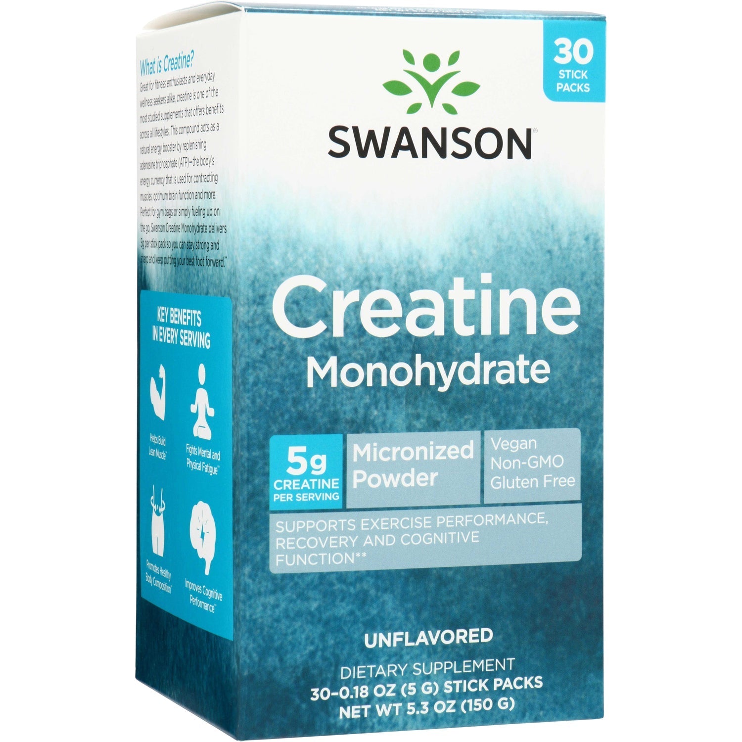 Creatine Monohydrate 30 Stick Packs - Unflavored - Swanson | WestPharmacy.nl