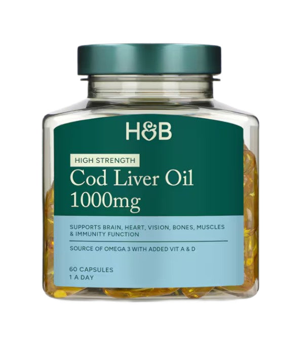 High Strength Cod Liver Oil, 1000mg - Holland & Barrett - WestPharmacy.nl - Fish Oil
