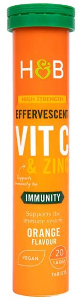 Vitamin C & Zinc Effervescent, Orange - 20 tabs - Holland & Barrett | Vaistine1.lt | WestPharmacy.eu