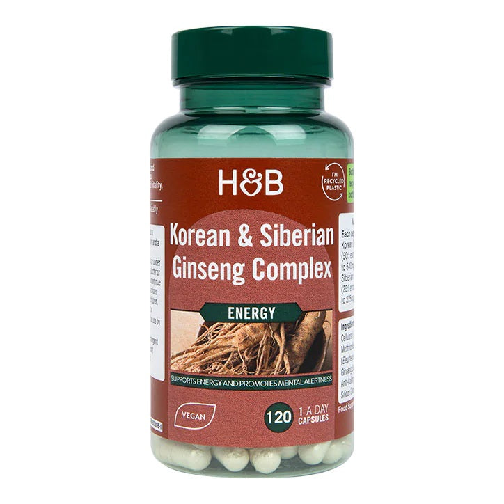 Korean & Siberian Ginseng Complex - 120 vcaps - Holland & Barrett | Vaistine1.lt | WestPharmacy.eu