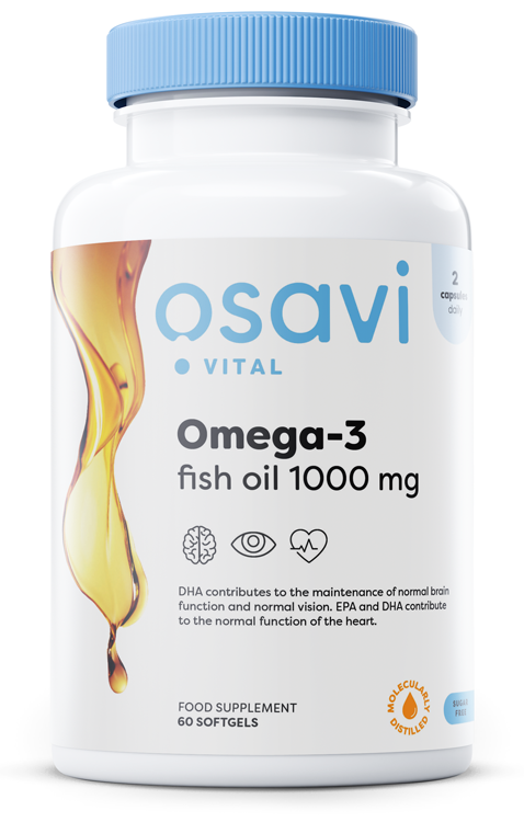 Omega-3 Fish Oil Molecularly Distilled, 1000mg (Lemon) - 60 softgels - Osavi | Vaistine1.lt | WestPharmacy.eu