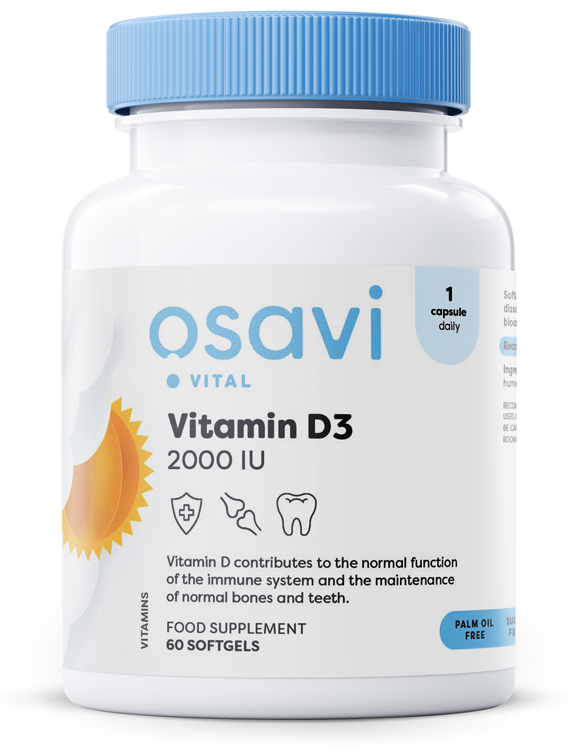 Vitamin D3, 2000IU - 60 softgels - Osavi | Vaistine1.lt | WestPharmacy.eu