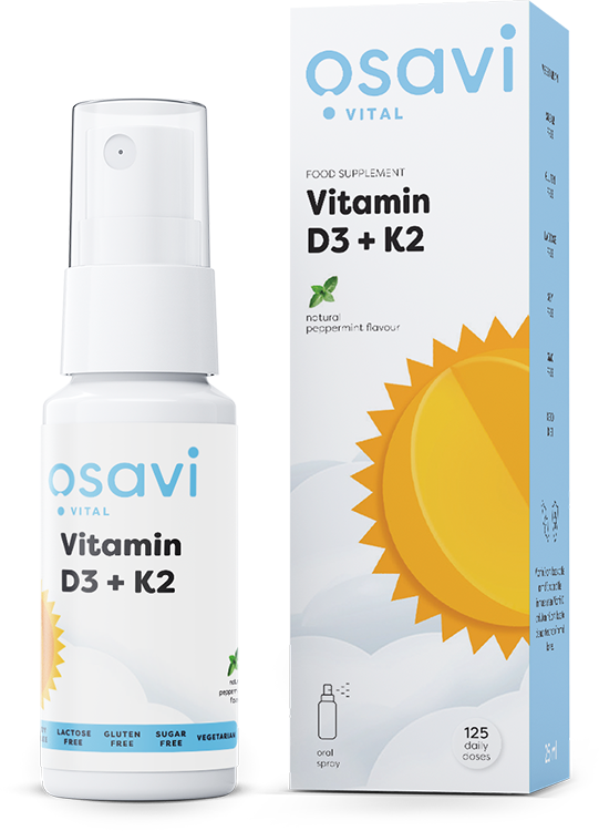 Vitamin D3 + K2 Oral Spray, Peppermint - 25 ml - Osavi | Vaistine1.lt | WestPharmacy.eu