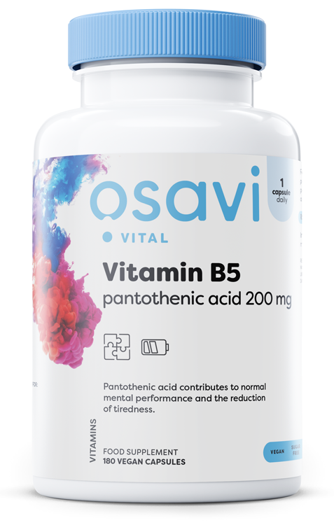 Vitamin B5 Pantothenic Acid, 200mg - 180 vegan caps - Osavi | Vaistine1.lt | WestPharmacy.eu