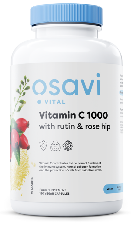 Vitamin C1000 with Rutin & Rose Hip - 180 vegan caps - Osavi | Vaistine1.lt | WestPharmacy.eu