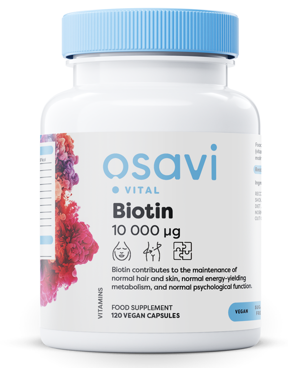 Biotin, 10mg Extra Strength - 120 vegan caps - Osavi | Vaistine1.lt | WestPharmacy.eu