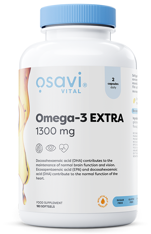 Omega-3 Extra Molecularly Distilled, 1300mg (Lemon) - 180 softgels - Osavi | Vaistine1.lt | WestPharmacy.eu