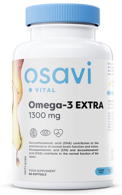 Omega-3 Extra Molecularly Distilled, 1300mg (Lemon) - 60 softgels - Osavi | Vaistine1.lt | WestPharmacy.eu