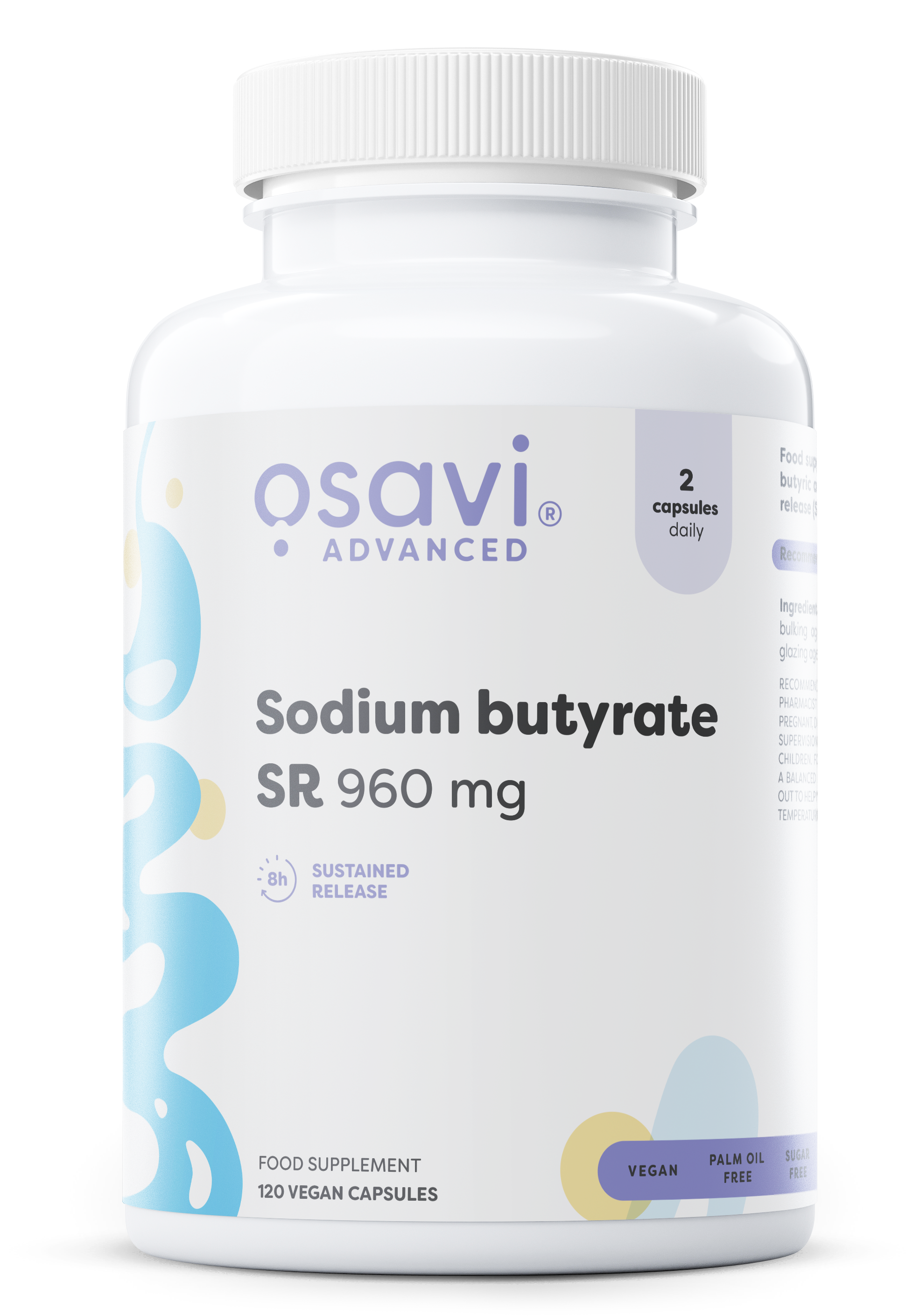 Sodium butyrate SR, 960mg - 120 vegan capsules - Osavi | Vaistine1.lt | WestPharmacy.eu