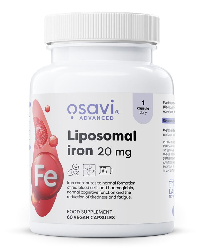 Liposomal Iron, 20mg - 60 vegan caps - Osavi | Vaistine1.lt | WestPharmacy.eu