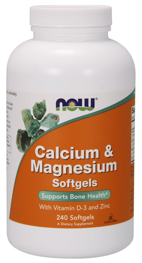 Calcium & Magnesium with Vit D and Zinc - 240 Softgels - NOW Foods | Vaistine1.lt | WestPharmacy.eu