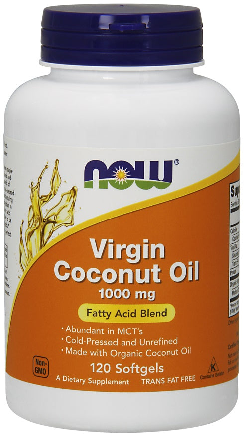 Virgin Coconut Oil, 1000mg - 120 softgels - NOW Foods | Vaistine1.lt | WestPharmacy.eu