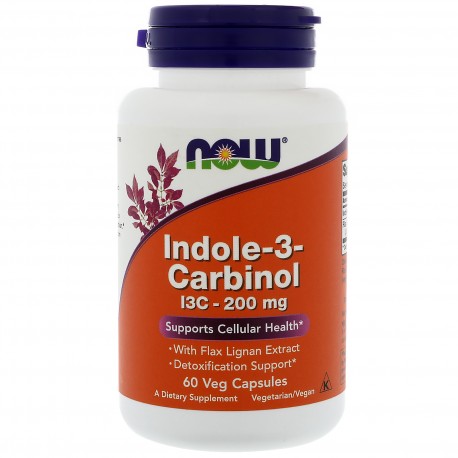 Indole-3-Carbinol (I3C), 200mg - 60 vcaps - NOW Foods | Vaistine1.lt | WestPharmacy.eu