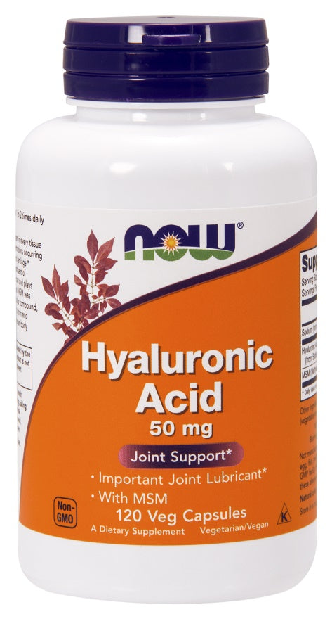 Hyaluronic Acid with MSM, 50mg - 120 vcaps - NOW Foods | Vaistine1.lt | WestPharmacy.eu