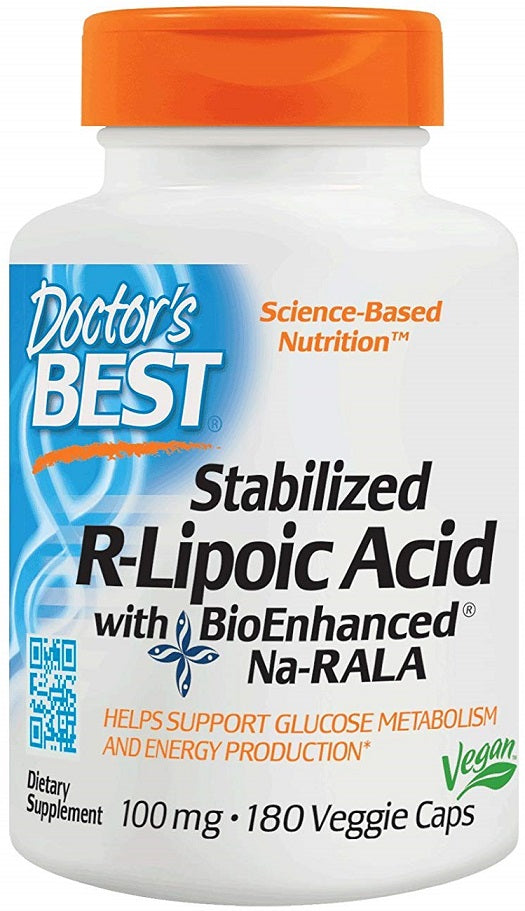 Stabilized R-Lipoic Acid with Na-RALA, 100mg - 180 vcaps - Doctor's Best | Vaistine1.lt | WestPharmacy.eu