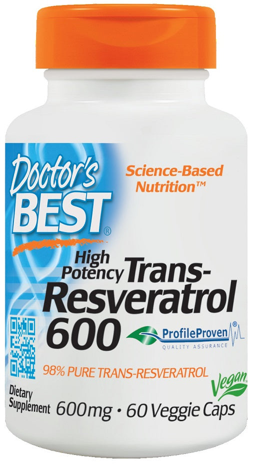 Trans-Resveratrol 600, 600mg - 60 vcaps - Doctor's Best | Vaistine1.lt | WestPharmacy.eu