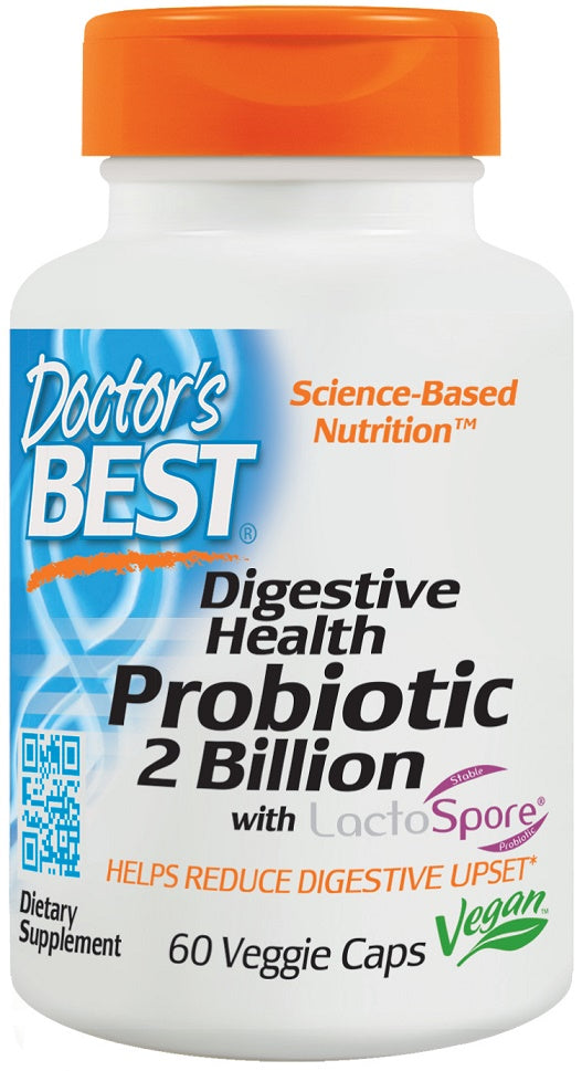 Digestive Health Probiotic 2 Billion with LactoSpore - 60 vcaps - Doctor's Best | Vaistine1.lt | WestPharmacy.eu