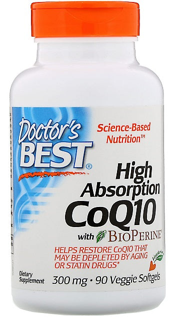 High Absorption CoQ10 with BioPerine, 300mg - 90 veggie softgels - Doctor's Best | Vaistine1.lt | WestPharmacy.eu