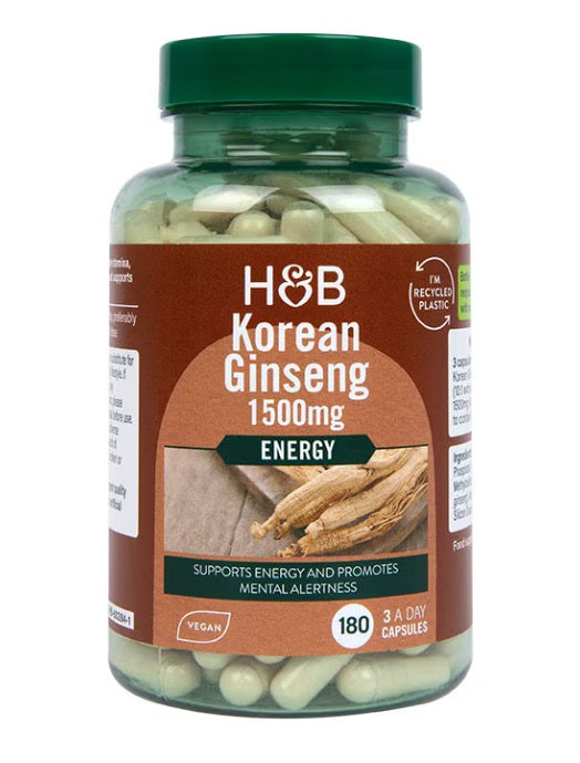 Korean Ginseng, 1500mg - 180 vcaps - Holland & Barrett | WestPharmacy.nl - Immune Support