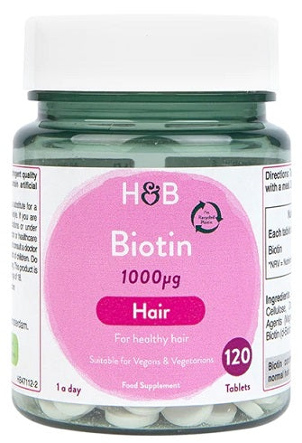 Biotin, 1000mcg - 120 tablets - Holland & Barrett | WestPharmacy.nl - Hair, Skin & Nails