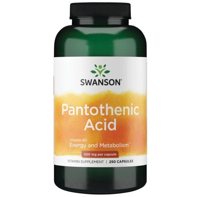 Pantothenic Acid - 500 mg - N250 - Energijai - Pantoteno rūgštis - Swanson - Vaistine1.lt