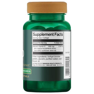 Natural E-400 Real Food - 400 IU - 268 mg - N60 - Swanson - Vaistine1.lt
