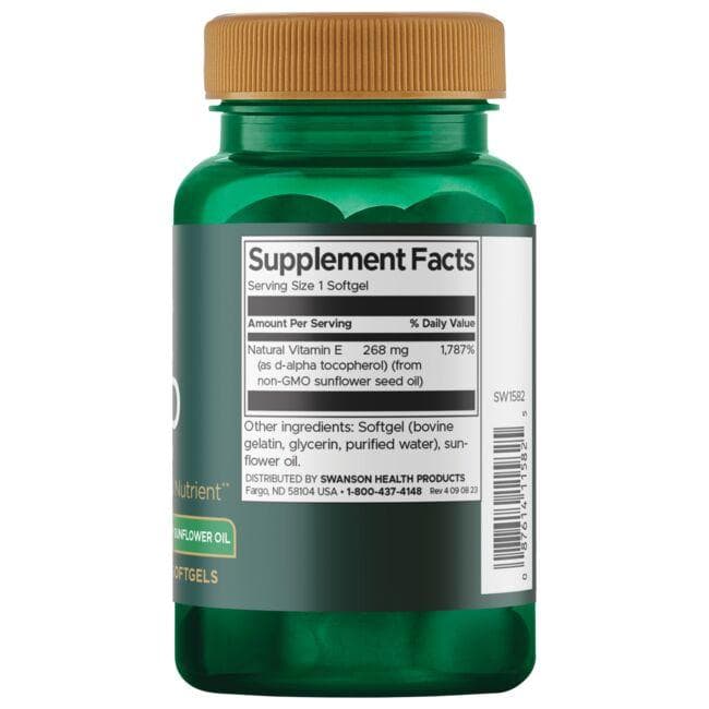 Natural E-400 Real Food - 400 IU - 268 mg - N60 - Swanson - Vaistine1.lt