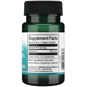Extra Low Dose Melatonin  - 500 mcg - N60 - Swanson - Vaistine1.lt