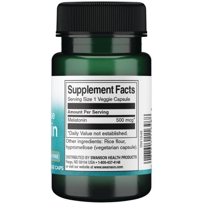Extra Low Dose Melatonin  - 500 mcg - N60 - Swanson - Vaistine1.lt