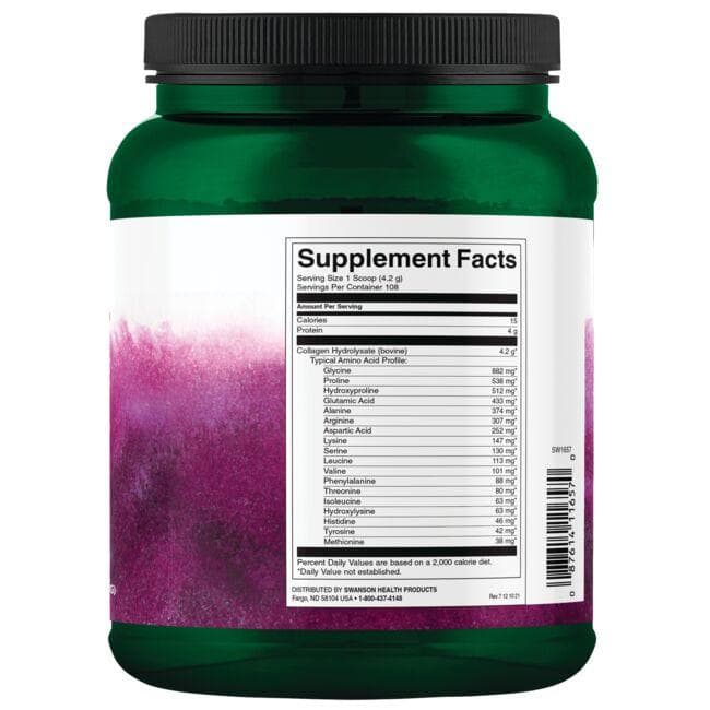 Collagen Hydrolysate Powder - Collagen Peptides - 454 gr - Swanson - Vaistine1.lt