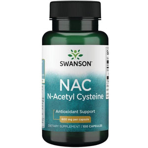 NAC N-Acetyl Cysteine - Kvėpavimo sistemai - 600 mg - N100 - Acetilcisteinas - Swanson - Vaistine1.lt