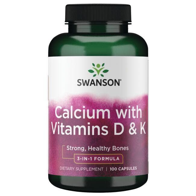 Calcium with Vitamins D & K - Kaulams - N100 - Kalcis su vitaminais D ir K - Swanson - Vaistine1.lt