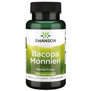 Bacopa Monnieri - 250 mg - N90-  Mėlynžiedė taškuonė - Swanson - Vaistine1.lt