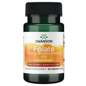 Folate 5 - Methyltetrahydrofolic Acid - 800 mcg - N30 - Foliatas - Swanson - Vaistine1.lt